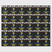 7e verjaardag: Regenboog "7"; Aangepaste Foto's &  Cadeaupapier (Vlak)