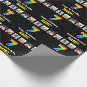 7e verjaardag: Regenboog "7"; Aangepaste Foto's &  Cadeaupapier (Hoek)