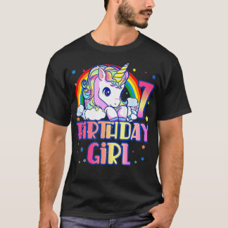 7e verjaardag Regenboog Eenhoorn Verjaardag Gi T-shirt