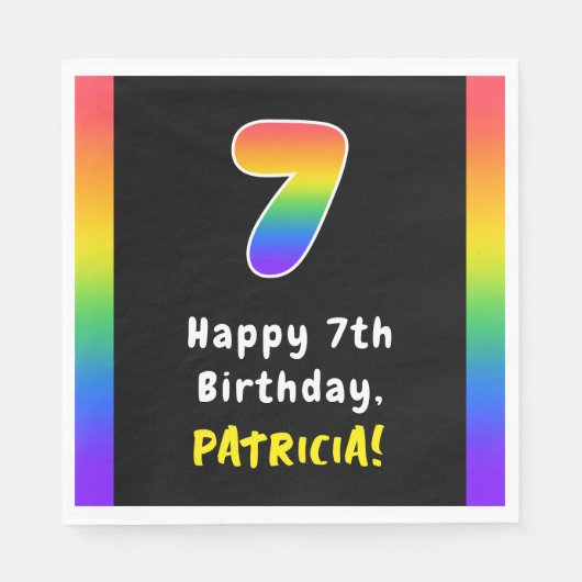 7e verjaardag: Regenboogspectrum # 7, Aangepaste n Servet (Voorkant)
