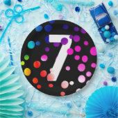 7e verjaardag regenboogStippen Papieren Bordje (Feest)