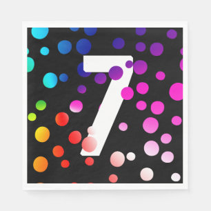 7e verjaardag regenboogStippen Servet