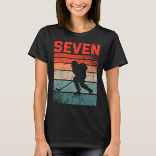 7e verjaardag Retro Ice Hockey 7 jaar oud Boy Girl T-shirt