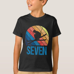 7e verjaardag Retro Ski Skisport 7 Jaar Oude Jonge T-shirt