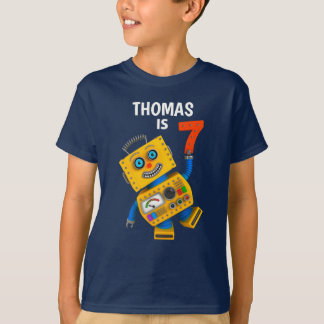 7e verjaardag Robot 7 jaar T-shirt