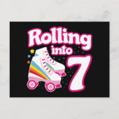 7e verjaardag rolschaatsen 7 jaar oud Schaats Briefkaart (Voorkant)