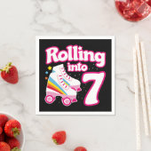 7e verjaardag rolschaatsen 7 jaar oud Schaats Servet (Insitu)