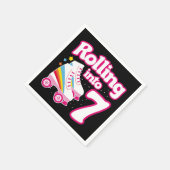 7e verjaardag rolschaatsen 7 jaar oud Schaats Servet (Hoek)