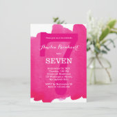 7e verjaardag Roze Kaart (Staand voorkant)