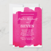 7e verjaardag Roze Kaart (Voorkant)