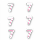 7e verjaardag roze nummer zeven patroon aangepaste sticker (Voorkant)