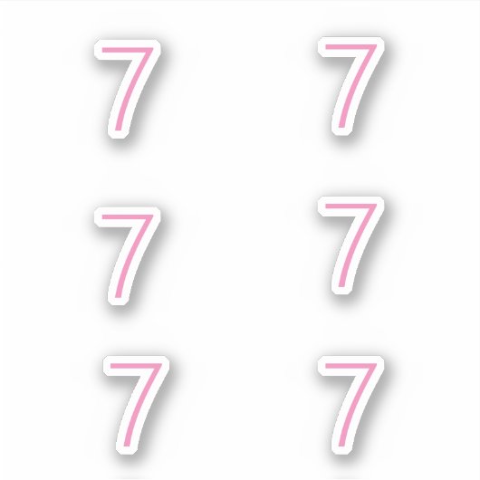 7e verjaardag roze nummer zeven patroon aangepaste sticker (Voorkant)