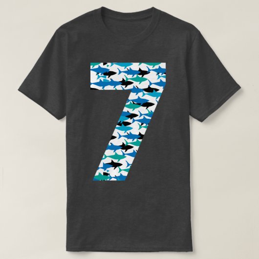 7e verjaardag Shark Pattern 7 jaar oud cadeau T-shirt (Design voorkant)