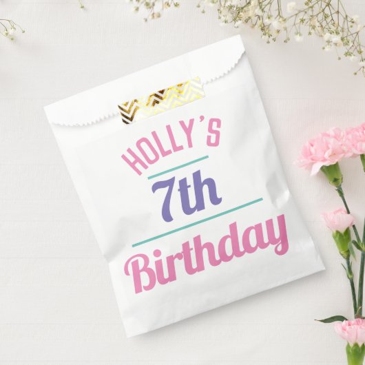 7e verjaardag Snoep tas Bedankzakje (Gezegeld)