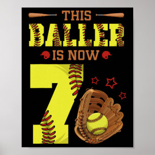 7e verjaardag Softll Deze Ller Is Nu Zeven Meisje Poster