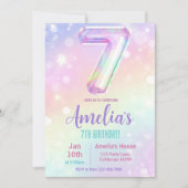 7e Verjaardag Uitnodiging Meisje 7e Verjaardag Par (Voorkant)