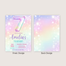 7e Verjaardag Uitnodiging Meisje 7e Verjaardag Par