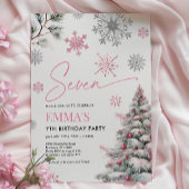 7e verjaardag uitnodiging, winter 7e verjaardag ro kaart