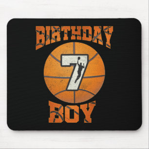 7e verjaardag Uitstekende jongen Basketball 7 jaar Muismat