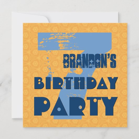 7e verjaardag van de 7 jaar oud baanontwerp V2 Kaart (Voorkant)