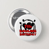 7e verjaardag van de Bowling Ronde Button 5,7 Cm (Voorkant /achterkant)