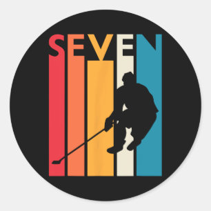 7e verjaardag van de geboorte Gift Seven Hockey B Ronde Sticker