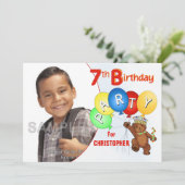 7e verjaardag van de Koninklijke Teddy Bear Kaart (Staand voorkant)