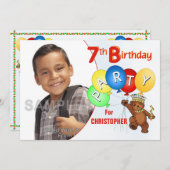 7e verjaardag van de Koninklijke Teddy Bear Kaart (Voorkant / Achterkant)