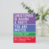 7e verjaardag van de uitnodiging van het kind briefkaart (Staand voorkant)