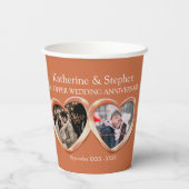 7e verjaardag van het huwelijk met koper foto's papieren bekers (Achterkant)