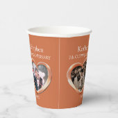 7e verjaardag van het huwelijk met koper foto's papieren bekers (Rechts)