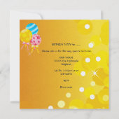 7e verjaardag van het roze gele blauw ballonmeisje kaart (Achterkant)