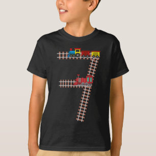 7e verjaardag van het thema "Train 7 jaar oude jon T-shirt