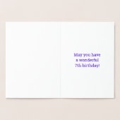 7e verjaardag - Vet "7 JAAR OUD!" Goudfolie Kaart (Binnen)