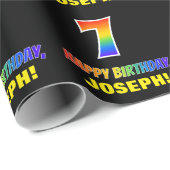 7e verjaardag: Vet, Vun, eenvoudig, regenboog 7 Cadeaupapier (Rol Hoek)