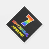 7e verjaardag: Vet, Vun, eenvoudig, regenboog 7 Servet (Hoek)