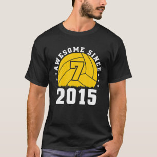 7e verjaardag volleybalspeler 7 jaar oude volleyb t-shirt