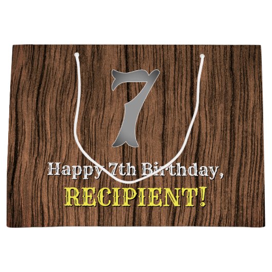 7e verjaardag: Western geïnspireerd land, naam Groot Cadeauzakje (Voorkant)