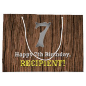 7e verjaardag: Western geïnspireerd land, naam Groot Cadeauzakje (Achterkant)