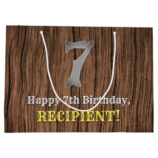 7e verjaardag: Western geïnspireerd land, naam Groot Cadeauzakje (Achterkant)