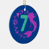 7e verjaardag Zeemeermeisje Zeven jaar oud 7 Keramisch Ornament (Rechts)