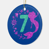 7e verjaardag Zeemeermeisje Zeven jaar oud 7 Keramisch Ornament (Links)