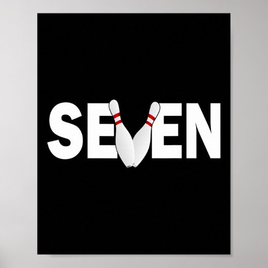 7e verjaardag Zeven 7 jaar oud Bowling Feest Verja Poster (Voorkant)