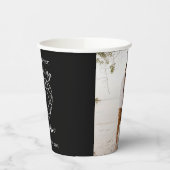 7e verjaardag zwarte onyx foto-ups papieren bekers (Links)