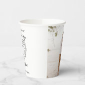 7e verjaardag zwarte onyx foto wit papieren bekers (Links)