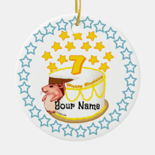 7e verjaardagsfeestje Muis verjaardagsornamenten Keramisch Ornament