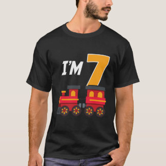 7e verjaardagsfeesttrein Speelgoed 7 jaar oud grap T-shirt