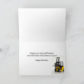 7e verjaardagskaart met een vorkheftruck kaart (Binnen)