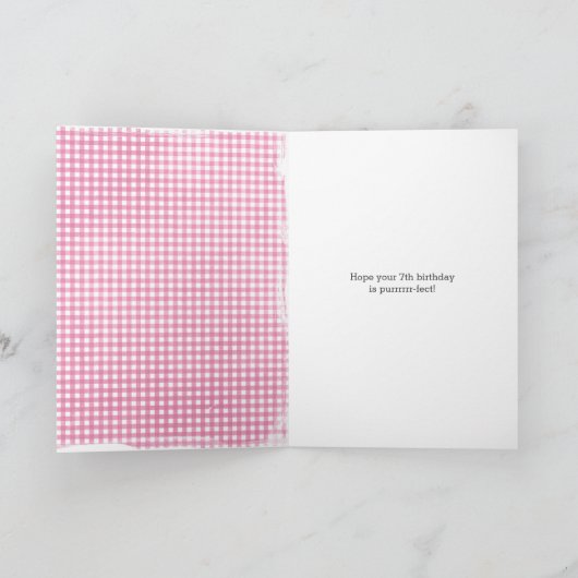 7e verjaardagstablet kat kaart (Binnen)