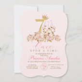 7e verjaardagsuitnodiging kleine prinses kaart (Voorkant)